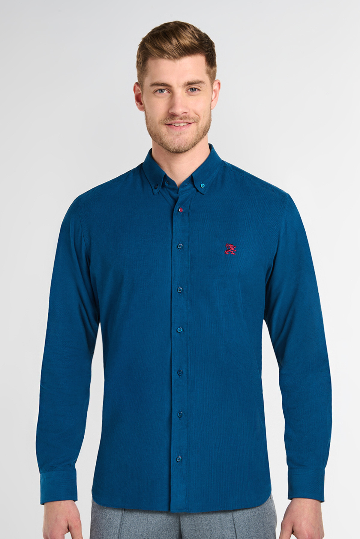Cobalt blue corduroy shirt, 