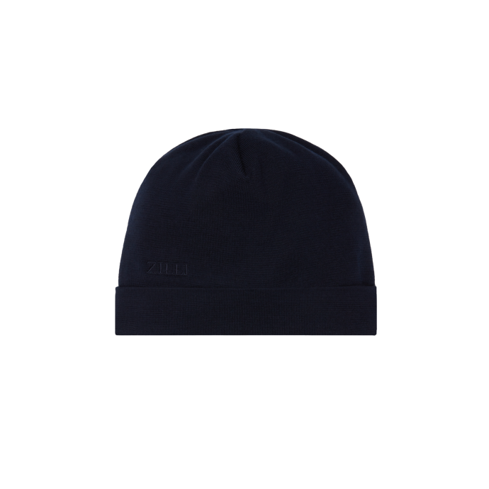 Navy beanie, ZILLI embroidery
